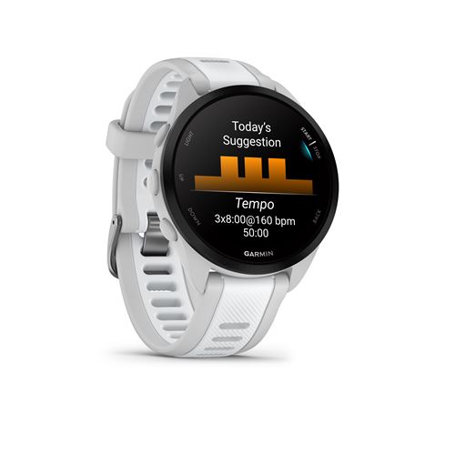 Montre-connectee-Garmin-Forerunner-165-Blanc-avec-bracelet-Blanc-et-Gris-clair